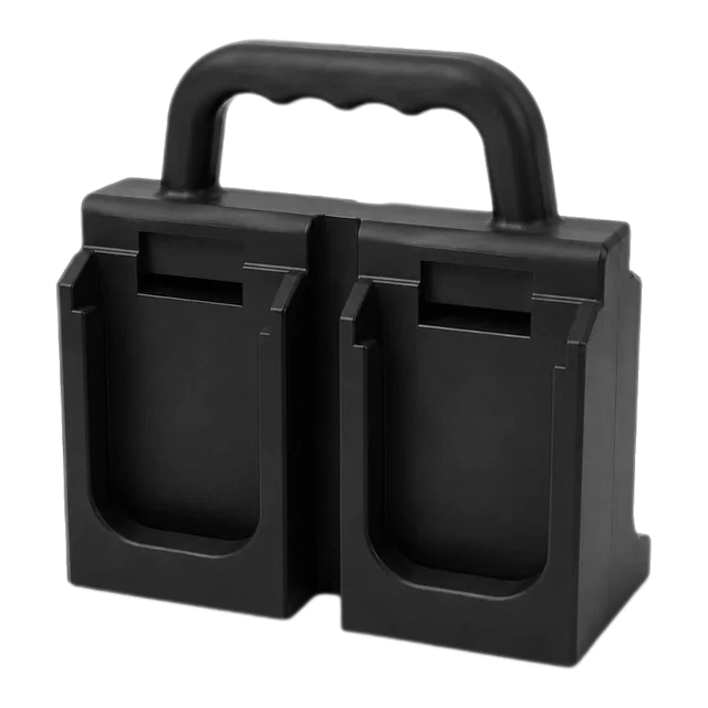 Black PETG wall holder for four Makita 14V/18V batteries