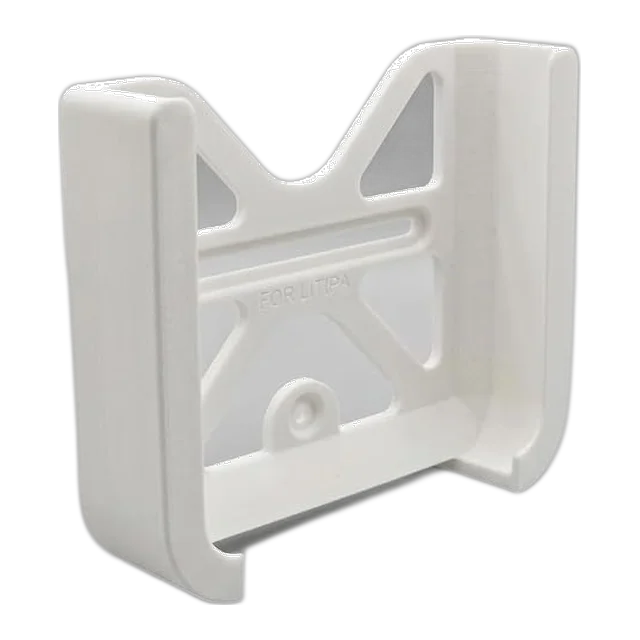 White PETG wall and under-desk mounting bracket for a UniFi Cloud Gateway Max