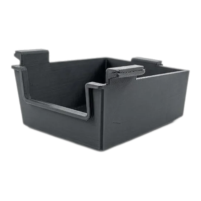 Black PETG centre console armrest organiser tray for a VW Golf MK7 or MK8
